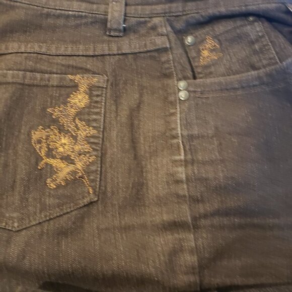 PENNINGTONS Brown straight leg denim brown jeans pants size 14 Coupe Chicago Fit - Picture 4 of 8